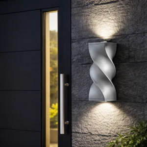 كشاف بوابة رمادي مع قاعدة لمبة GU10