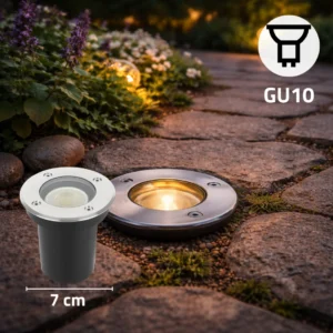 كشاف أرضي غاطس لمبة GU10 مقاس 7 سم