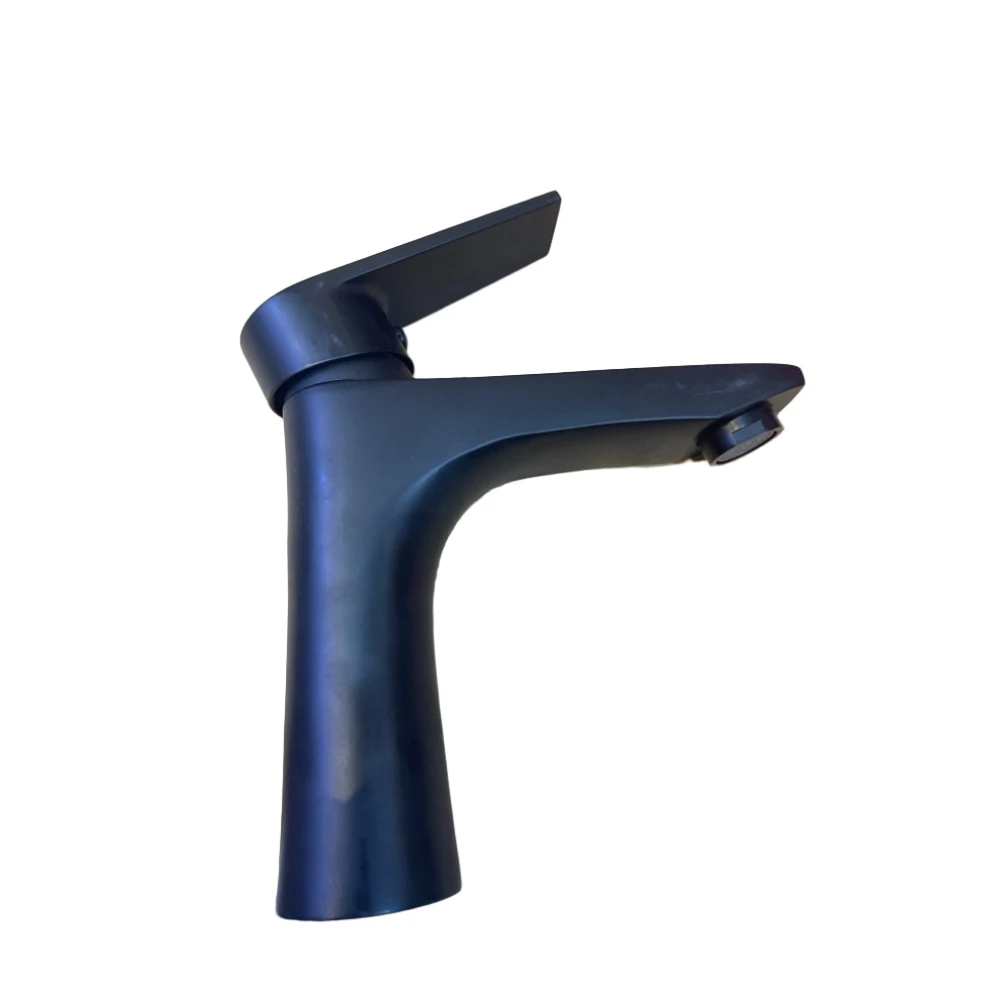 خِلاط مغسلة مفرد أسود مطفي من HANZO — مخصص لتركيب الحوض