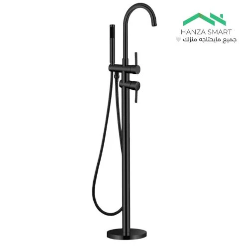 خلاط بانيو أرضي دائري من هانزا سمارت — أسود مطفي | HS200101B