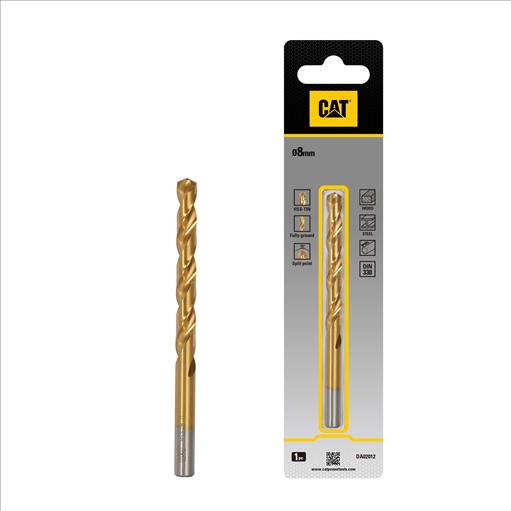 Titanium Coated HSS Steel Drill Bit — CAT 8 mm (DA02012)