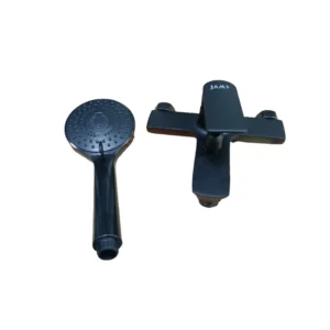 خلاط دش جداري JAMS مع رأس دش يدوي — أسود مطفي