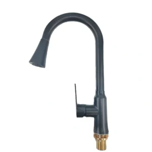 خلاط مطبخ كانا بمقبض واحد وفوهة مرنة قابلة للسحب — أسود مطفي (موديل KA-62200)