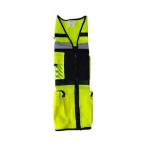 KMR Tools High-Visibility Multi-Pocket Safety Vest with Wide Reflective Strips — Breathable Mesh Fabric for Professional Use