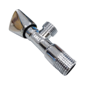 صمام زاوية مطلي بالكروم للتحكم السهل في تدفق المياه بمقبض معدني — Kriz