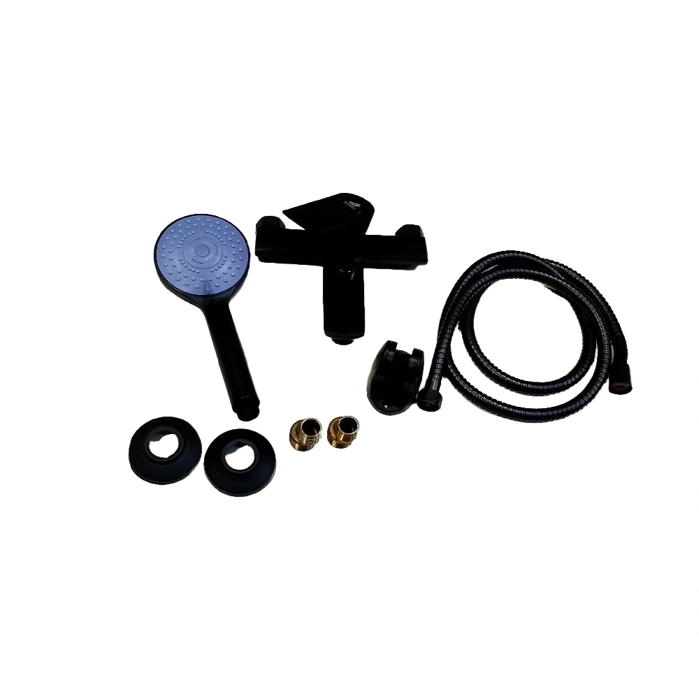 خلاط بانيو ودش مزدوج موديل L-113-B — أسود مطفي مع طقم سماعة