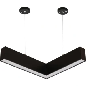 كشاف زاوية L بنل أسود مع محوّل 3CCT — لون الإضاءة قابل للتبديل (3000K / 4000K / 6500K)، 30 توفل، طول 30 سم