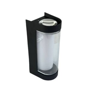 مصباح جداري خارجي LED 12 واط أسود، إضاءة صفراء، جسم ألومنيوم — K1/XF6615/L