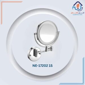 مرآة دائرية مكبرة بإضاءة LED وإطار كروم