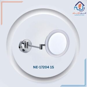 مرآة دائرية مكبرة بإضاءة LED بلون كروم