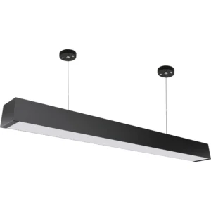 كشاف مسطرة LED 60 سم قابل للتوصيل — معلق أو سطحي (لطش)، غطاء أسود، لون إضاءة شمسي كريمي، 24 واط