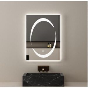 مرآة حمام مودرن بإضاءة LED بثلاثة ألوان — 60×80 سم