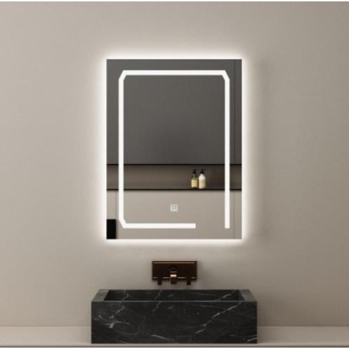 مرآة حمام مودرن بإضاءة LED بثلاثة ألوان — 60×80 سم