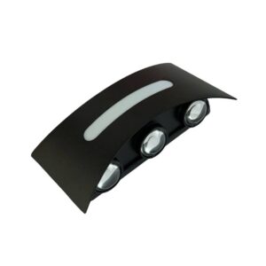 مصباح جداري خارجي LED 7 واط — أسود، ضوء أصفر، هيكل ألومنيوم (K1/XF6668)