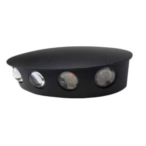 إضاءة خارجية LED — 8 فتحات، أسود، ضوء أصفر (CK304/8/SB+WW)