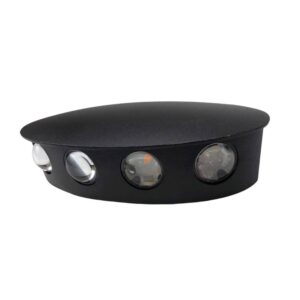 مصباح جداري خارجي LED بـ8 فتحات - أسود مع إضاءة RGB ثابتة (CK304/8/SB+RGB)