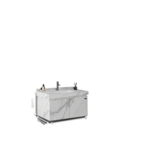 مغسلة حمام من خشب بلايوود مع مرآة LED - فيراجو - 80 سم