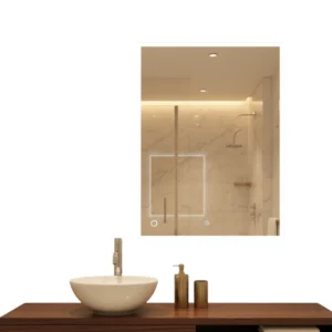 80x60cm LED Bathroom Mirror — Three-color lighting and touch control