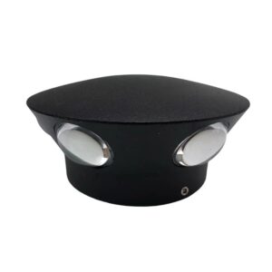 إضاءة جداريَّة خارجية LED بستِّ فتحات — أسود، إضاءة صفراء (CK285/6/SB+WW)