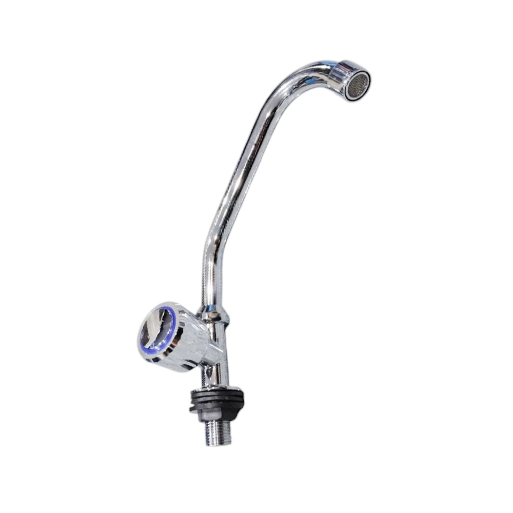 صنبور حائط لمغسلة المطبخ بطبقة كروم بتصميم أنيق ومقبض علوي عملي | Loretta