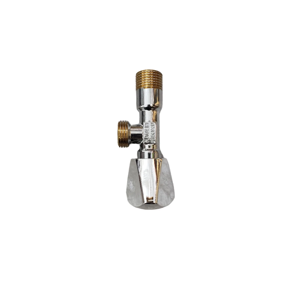 Chrome-plated brass angle valve for water flow control — durable and high quality | MAK