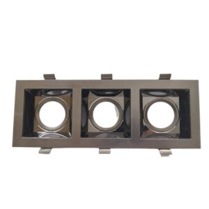 إطار سبوت لايت مانع للتوهج مربّع ثلاثي — أسود كامل MG-061-3