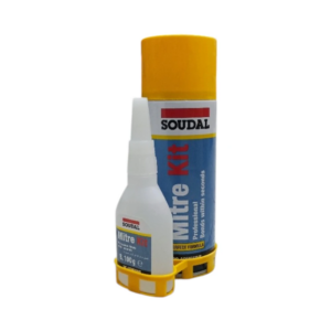 طقم Mitre Kit من Soudal — لاصق فوري سيانوأكريلات 100 جم + منشط 400 مل