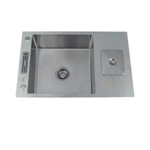 حوض مطبخ MS Produzione - حوض واحد ستانلس ستيل 304 مع سلة مهملات 78×50 سم