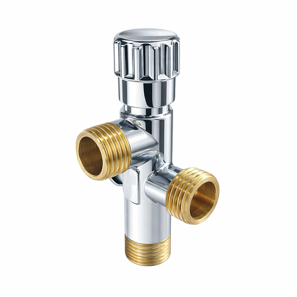 صمام زاوية ثلاثي نحاسي مطلي بالكروم — صناعة إيطالية | Norica