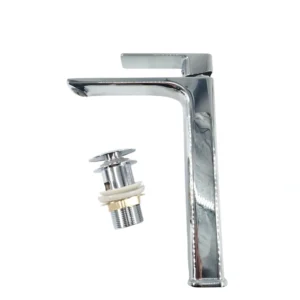 خلاط مغسلة ذراع طويلة بتشطيب كروم — مناسب للحمامات العصرية | OKYANUS