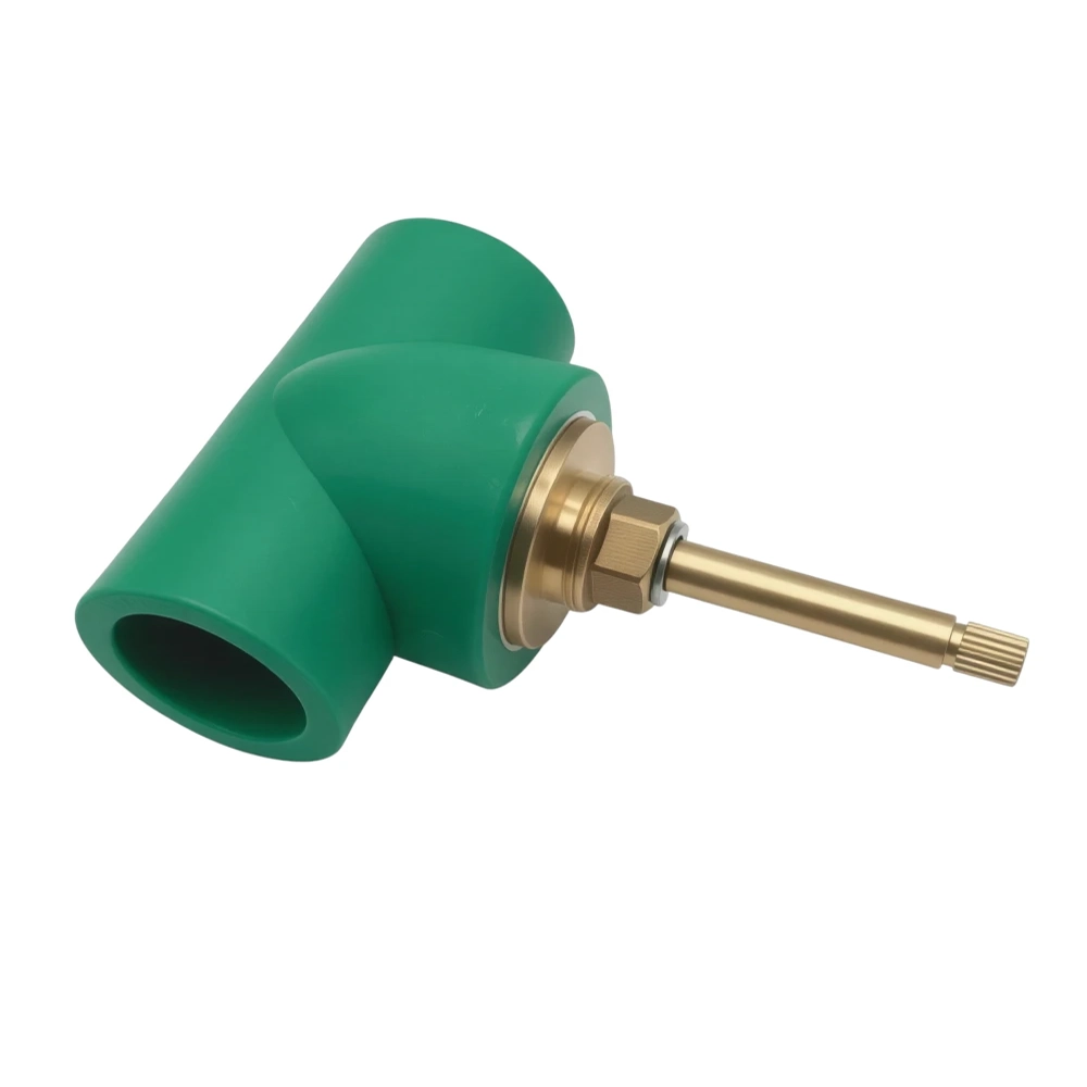 صمام دفن مخفي PPR أخضر بلا مقبض — 25 مم (1") — تحكم تدفق المياه