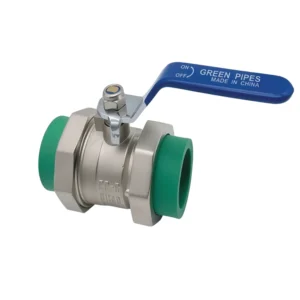 صمام سكين PPR أخضر 32 مم بنظام شدّ ووصل للتحكم في تدفق المياه