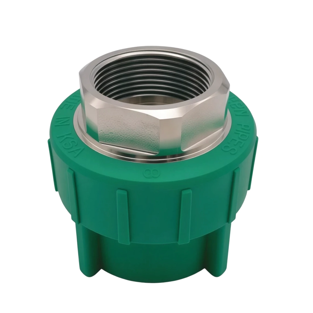 Green PPR fitting with internal thread — 90 mm (3 inches) for connecting water pipes