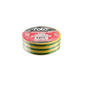 شريط عازل كهربائي PVC من روتو 19 مم × 6 م — أصفر/أخضر (RT-5101)