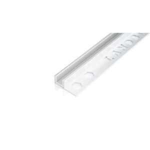 نعلة مخفية لبروفايل زجاجي مع غلاف PVC سيلفر مطفي 2.5 م × 10 مم — GF002-SM-10W-12H LANDBUILD