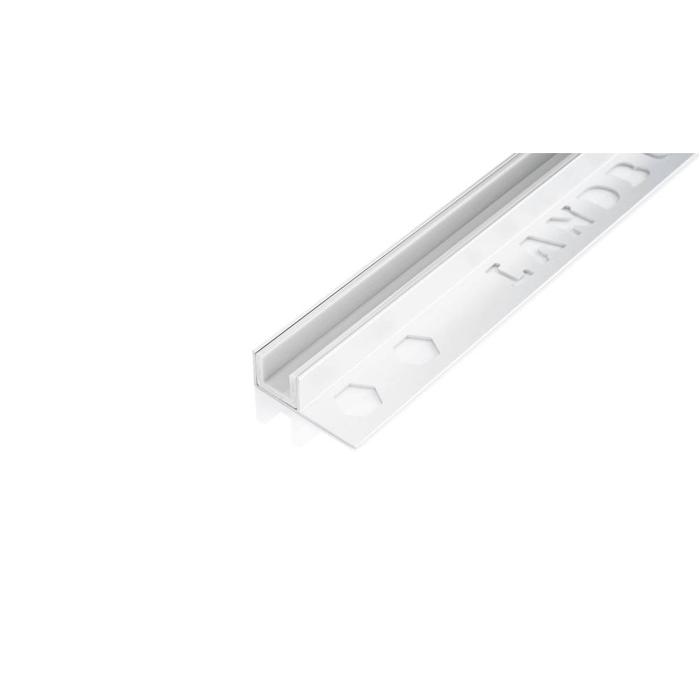 نعلة مخفية لبروفايل زجاجي مع غلاف PVC سيلفر مطفي 2.5 م × 10 مم — GF002-SM-10W-12H LANDBUILD