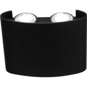 إضاءة جدارية خارجية للبوابة باللون الأسود — RGB ملون، 4 مصابيح LED