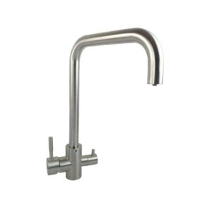 خلاط مغسلة قائم ثلاثي الخطوط ستيل مطفي برقبة مربعة SAP18