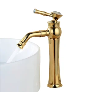 خلاط مغسلة بمقبض فردي من SINDBAD — 1/2 بوصة، تشطيب ذهبي لامع وتحكم سلس للمغاسل الفاخرة