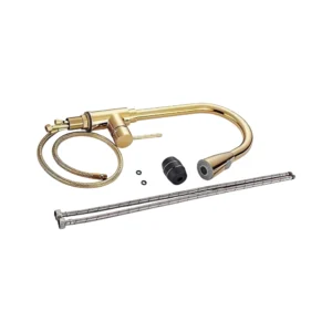 خلاط مطبخ ذهبي سحب بمقبض واحد — فوهة مرنة وتشطيب لامع من SINDBAD