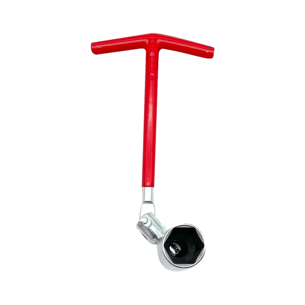 مفتاح شمعات على شكل حرف T يدوي مع رأس كوب مفصلي متحرك — مقاس 21 مم