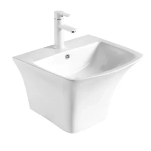 مغسلة معلقة Tato موديل 812 — أبيض، تصميم عصري موفر للمساحة