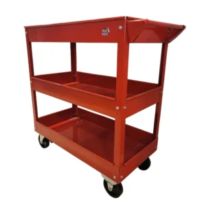 عربة أدوات فولاذية ثلاثية الطوابق بعجلات — موديل TC302 (بيج ريد)