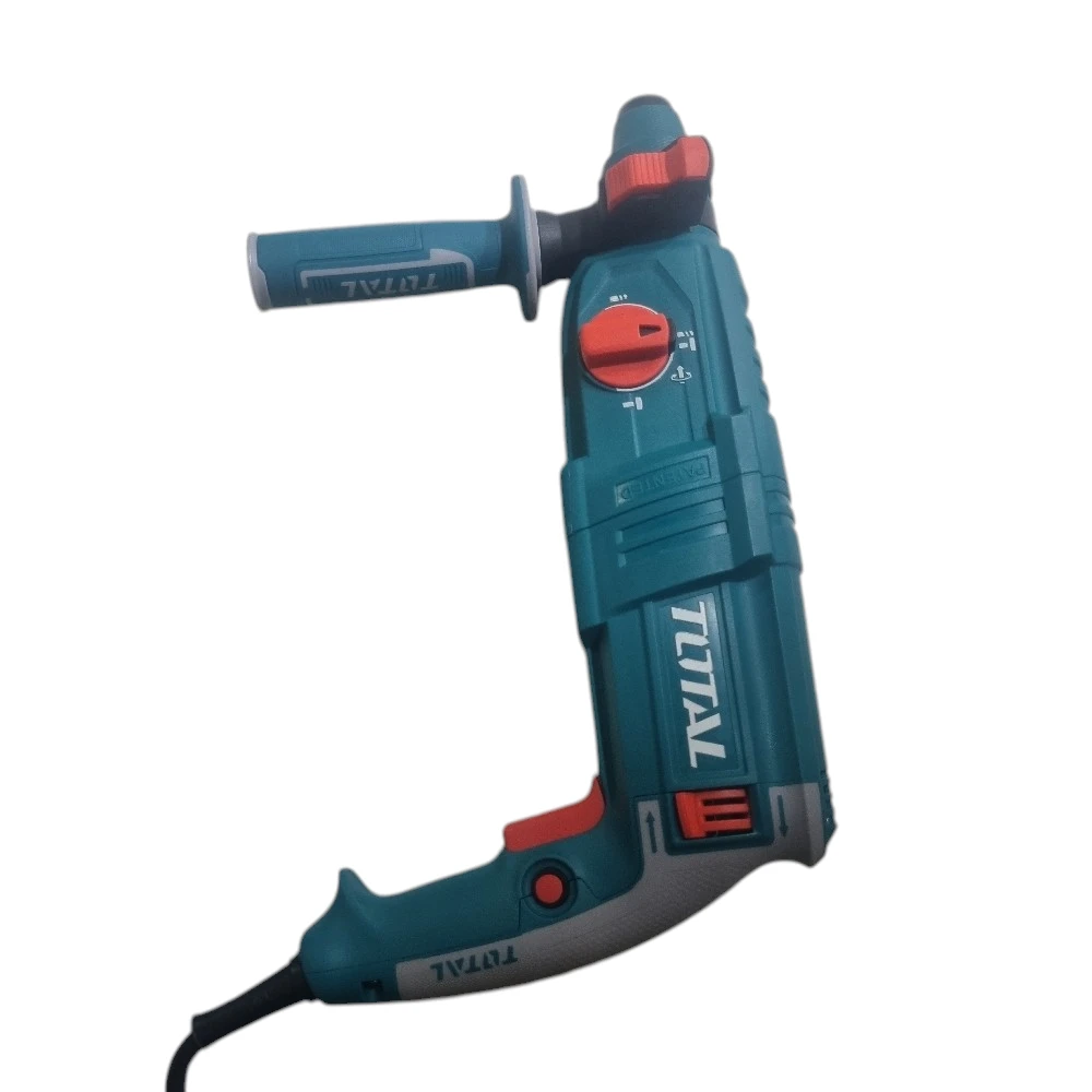 مثقاب مطرقي كهربائي متعدد الوظائف من TOTAL — حفر وتكسير بأداء قوي وتحكم دقيق، قبضة جانبية مريحة لأعمال البناء والتركيب