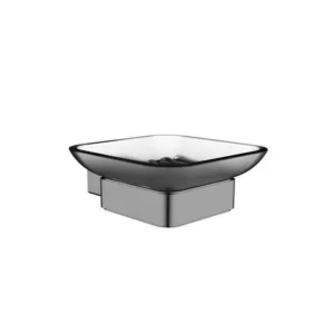 حامل صابون جداري مع صحن - Tredex، كرومي رمادي