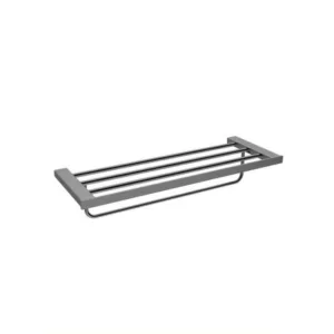 حامل مناشف مزدوج مع رف علوي — Tredex (كروم/رمادي)