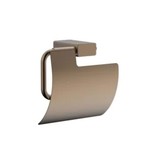 حامل ورق تواليت بغطاء من Tredex بتشطيب كرومي ولمسة نهائية نحاسية