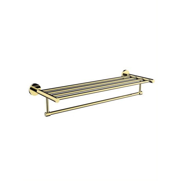 حامل مناشف مزدوج مع رف من Tredex — لون كروم وذهبي