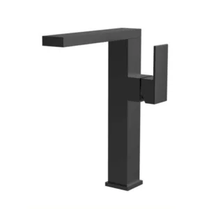 صنبور مغسلة عالي بمقبض واحد من Tredex — كروم وأسود