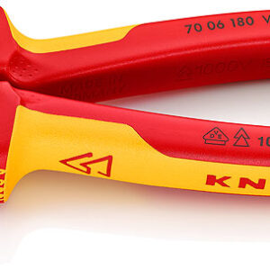 كماشة قطع جانبية معزولة بمعيار VDE من كنبيكس — 180 مم مطلية بالكروم